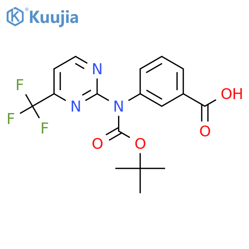 3-{(tert-butoxy)carbonyl4-(trifluoromethyl)pyrimidin-2-ylamino}benzoic acid structure