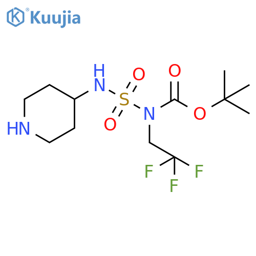 tert-butyl N-(piperidin-4-yl)sulfamoyl-N-(2,2,2-trifluoroethyl)carbamate structure