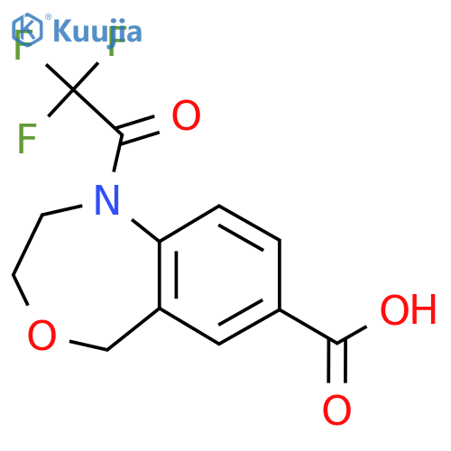 1-(2,2,2-Trifluoroacetyl)-1,2,3,5-tetrahydro-4,1-benzoxazepine-7-carboxylic acid structure