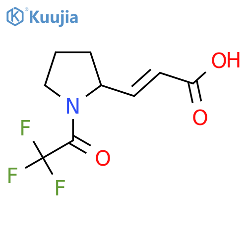 (2E)-3-[1-(2,2,2-trifluoroacetyl)pyrrolidin-2-yl]prop-2-enoic acid structure
