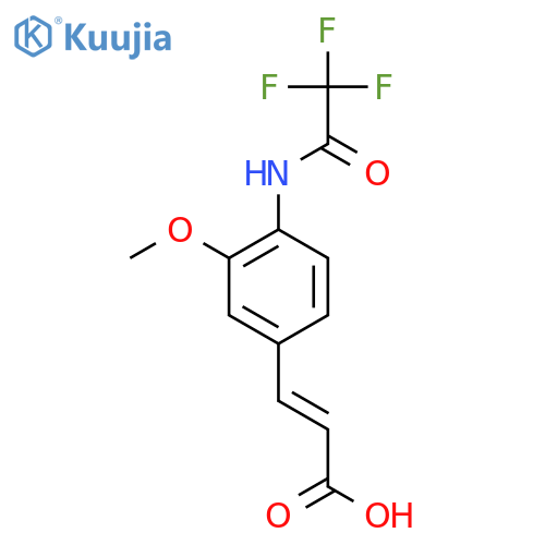 (2E)-3-3-methoxy-4-(2,2,2-trifluoroacetamido)phenylprop-2-enoic acid structure