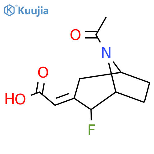 2-{8-acetyl-2-fluoro-8-azabicyclo3.2.1octan-3-ylidene}acetic acid structure