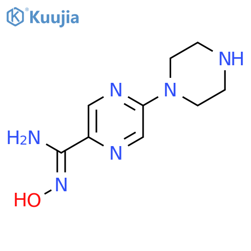 N'-hydroxy-5-(piperazin-1-yl)pyrazine-2-carboximidamide structure