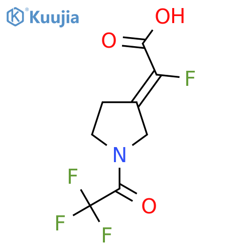 2-fluoro-2-(3Z)-1-(2,2,2-trifluoroacetyl)pyrrolidin-3-ylideneacetic acid structure