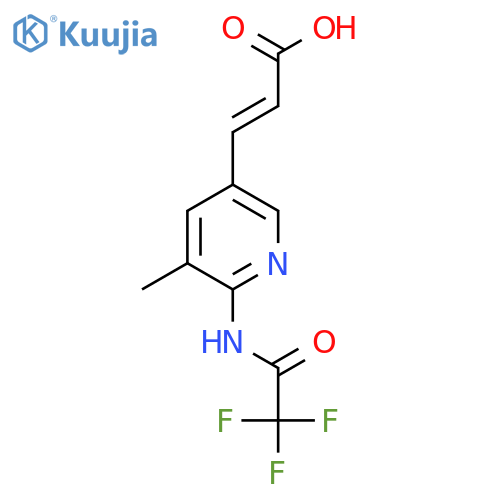 (2E)-3-[5-methyl-6-(2,2,2-trifluoroacetamido)pyridin-3-yl]prop-2-enoic acid structure