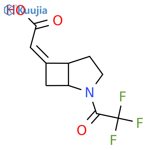 2-[(6Z)-2-(2,2,2-trifluoroacetyl)-2-azabicyclo[3.2.0]heptan-6-ylidene]acetic acid structure