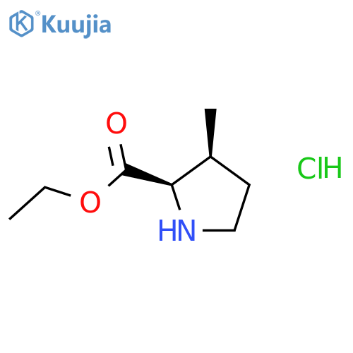 (2R,3S)-3-Methyl-pyrrolidine-2-carboxylic acid ethyl ester hydrochloride structure
