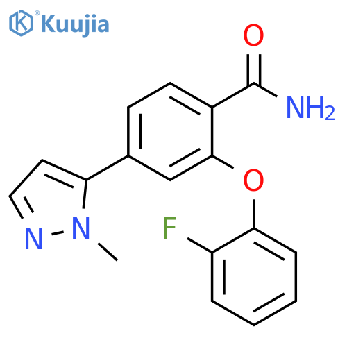 2-(2-Fluorophenoxy)-4-(1-methyl-1H-pyrazol-5-yl)benzamide structure