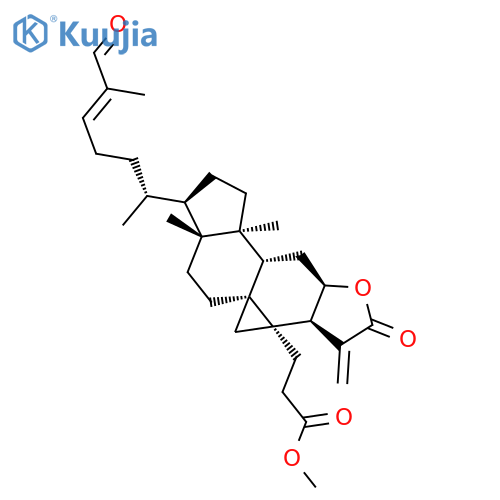 1H-Cyclopenta[7,8]cyclopropa[4,4a]naphtho[2,3-b]furan-10b(2H)-propanoicacid,4-[(1R,4E)-1,5-dimethyl-6-oxo-4-hexen-1-yl]dodecahydro-3a,6a-dimethyl-10-methylene-9-oxo-,methyl ester, (1aS,3aR,4R,6aS,6bS,7aR,10aR,10bR)- structure