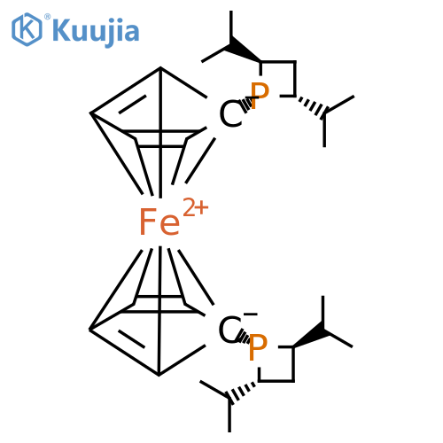 Ferrocene, 1,1'-bis[(2R,4R)-2,4-dipropyl-1-phosphetanyl]-, stereoisomer structure