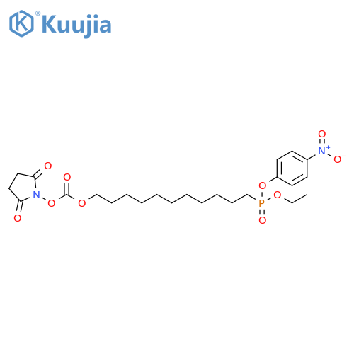 Phosphonic acid,[11-[[[(2,5-dioxo-1-pyrrolidinyl)oxy]carbonyl]oxy]undecyl]-, ethyl4-nitrophenyl ester structure