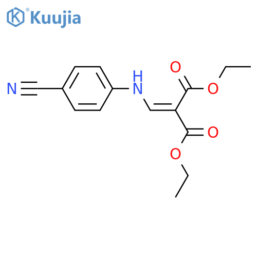 Propanedioic acid,2-[[(4-cyanophenyl)amino]methylene]-, 1,3-diethyl ester structure