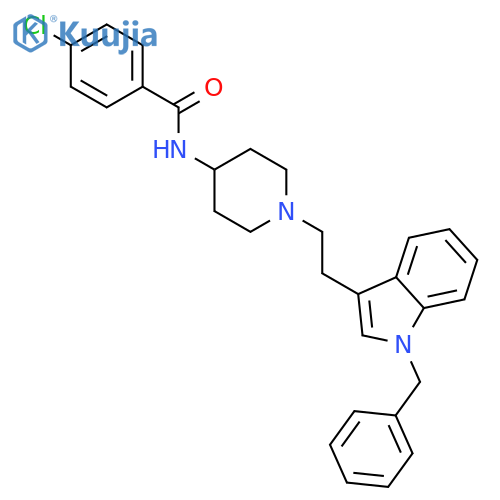 Benzamide,4-chloro-N-[1-[2-[1-(phenylmethyl)-1H-indol-3-yl]ethyl]-4-piperidinyl]- structure