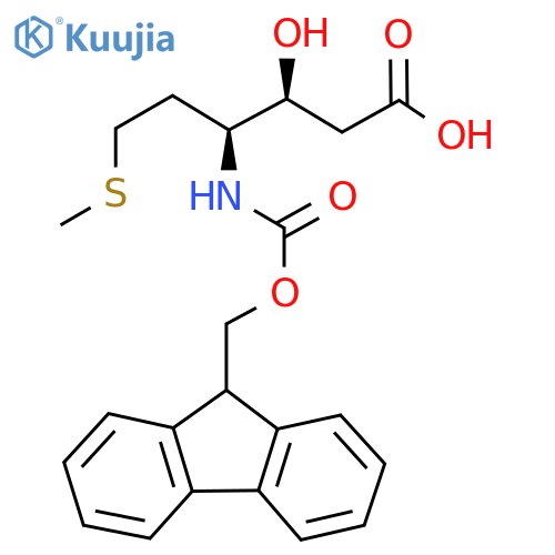 (3S,4S)-4-({(9H-fluoren-9-yl)methoxycarbonyl}amino)-3-hydroxy-6-(methylsulfanyl)hexanoic acid structure