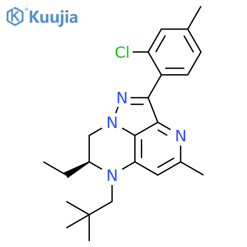 6H-1,3,6,8a-Tetraazaacenaphthylene,2-(2-chloro-4-methylphenyl)-6-(2,2-dimethylpropyl)-7-ethyl-7,8-dihydro-4-methyl-, (7S)- structure