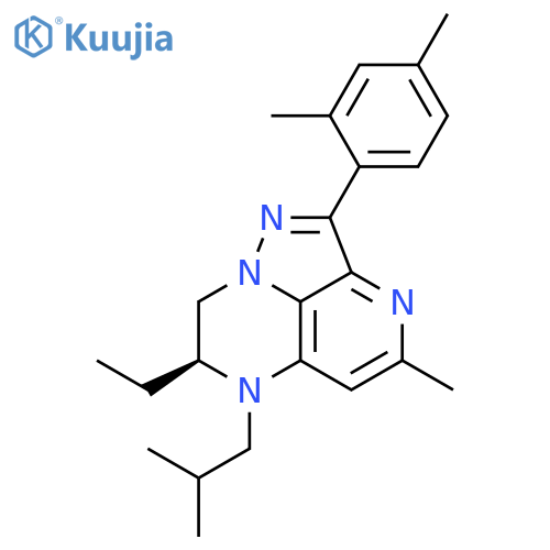 6H-1,3,6,8a-Tetraazaacenaphthylene,2-(2,4-dimethylphenyl)-7-ethyl-7,8-dihydro-4-methyl-6-(2-methylpropyl)-,(7S)- structure