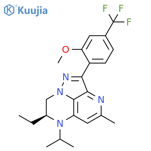 6H-1,3,6,8a-Tetraazaacenaphthylene,7-ethyl-7,8-dihydro-2-[2-methoxy-4-(trifluoromethyl)phenyl]-4-methyl-6-(1-methylethyl)-, (7S)- structure