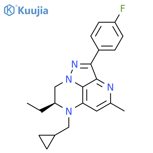 6H-1,3,6,8a-Tetraazaacenaphthylene,6-(cyclopropylmethyl)-7-ethyl-2-(4-fluorophenyl)-7,8-dihydro-4-methyl-,(7S)- structure