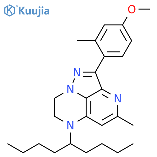 6H-1,3,6,8a-Tetraazaacenaphthylene,6-(1-butylpentyl)-7,8-dihydro-2-(4-methoxy-2-methylphenyl)-4-methyl- structure