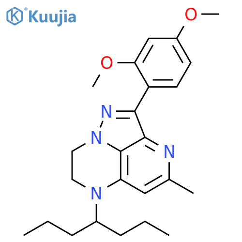 6H-1,3,6,8a-Tetraazaacenaphthylene,2-(2,4-dimethoxyphenyl)-7,8-dihydro-4-methyl-6-(1-propylbutyl)- structure