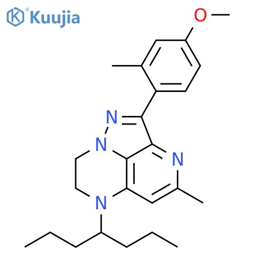 6H-1,3,6,8a-Tetraazaacenaphthylene,7,8-dihydro-2-(4-methoxy-2-methylphenyl)-4-methyl-6-(1-propylbutyl)- structure