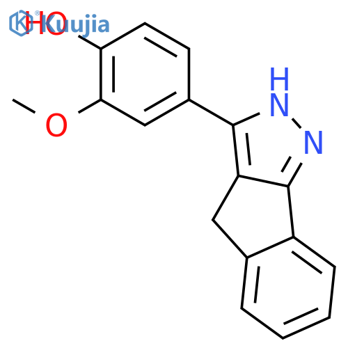 Phenol, 4-(1,4-dihydroindeno[1,2-c]pyrazol-3-yl)-2-methoxy- structure