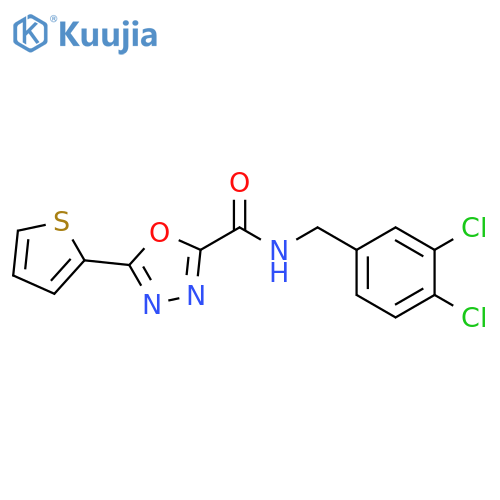 1,3,4-Oxadiazole-2-carboxamide, N-[(3,4-dichlorophenyl)methyl]-5-(2-thienyl)- structure