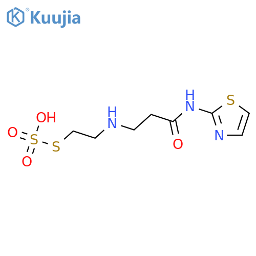 Thiosulfuric acid,S-[2-[[3-oxo-3-(2-thiazolylamino)propyl]amino]ethyl] ester structure