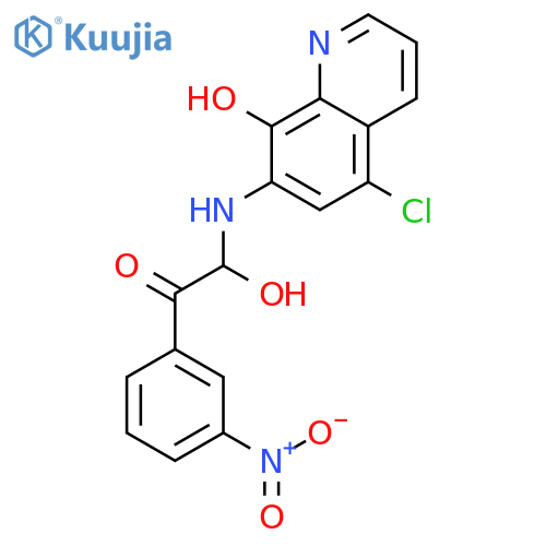 Ethanone,2-[(5-chloro-8-hydroxy-7-quinolinyl)amino]-2-hydroxy-1-(3-nitrophenyl)- structure