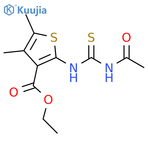 ethyl 2-(acetamidomethanethioyl)amino-4,5-dimethylthiophene-3-carboxylate structure