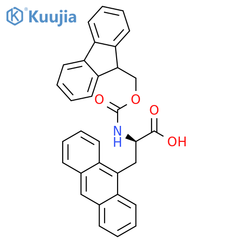 (2R)-3-(9-anthryl)-2-(9H-fluoren-9-ylmethoxycarbonylamino)propanoic acid structure