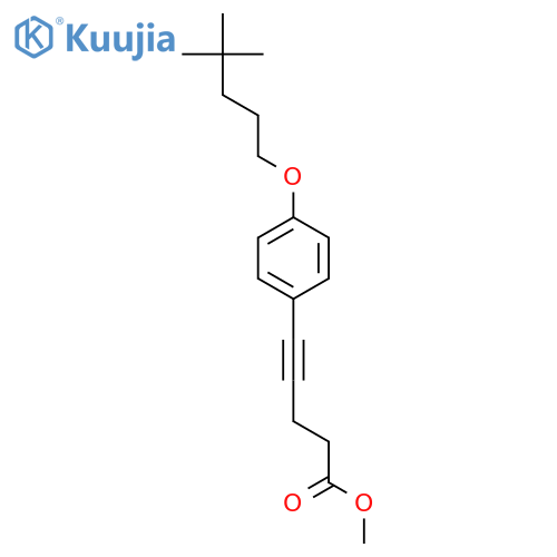 4-Pentynoic acid, 5-[4-[(4,4-dimethylpentyl)oxy]phenyl]-, methyl ester structure