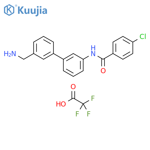 Benzamide, N-[3'-(aminomethyl)[1,1'-biphenyl]-3-yl]-4-chloro-, 2,2,2-trifluoroacetate (1:1) structure