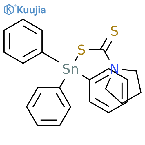 Pyrrolidine, 1-[thioxo[(triphenylstannyl)thio]methyl]- structure