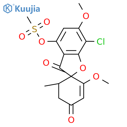 (7-Chloro-1',6-dimethoxy-5'-methyl-3,3'-dioxospiro[1-benzofuran-2,6'-cyclohexene]-4-yl) methanesulfonate structure
