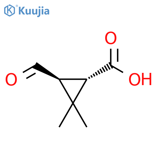 Cyclopropanecarboxylic acid, 3-formyl-2,2-dimethyl-, (1S-trans)- (9CI) structure