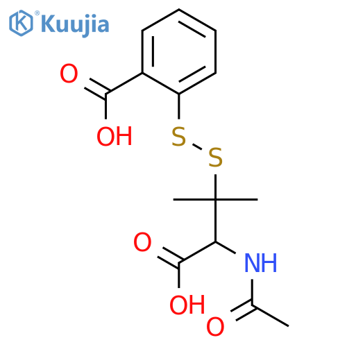 Benzoic acid,2-[[2-(acetylamino)-2-carboxy-1,1-dimethylethyl]dithio]- structure