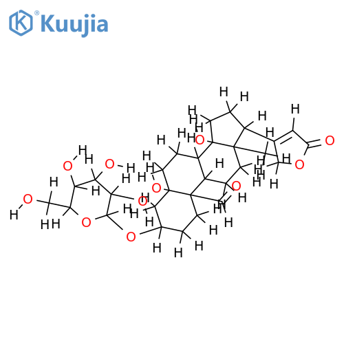 3beta-beta-D-Glucopyranosyloxy-5,14-dihydroxy-19-oxo-5beta,14beta-card-20(22)-enolid structure