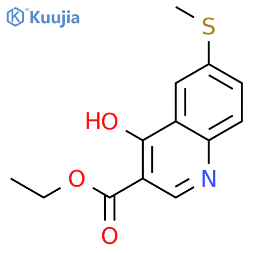 3-Quinolinecarboxylic acid, 4-hydroxy-6-(methylthio)-, ethyl ester structure