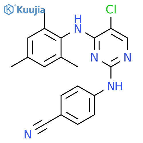 Benzonitrile,4-[[5-chloro-4-[(2,4,6-trimethylphenyl)amino]-2-pyrimidinyl]amino]- structure