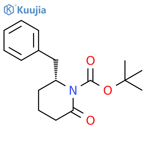 1-Piperidinecarboxylic acid, 2-oxo-6-(phenylmethyl)-, 1,1-dimethylethylester, (6R)- structure