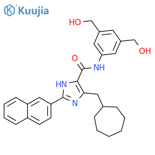1H-Imidazole-4-carboxamide,N-[3,5-bis(hydroxymethyl)phenyl]-5-(cycloheptylmethyl)-2-(2-naphthalenyl)- structure