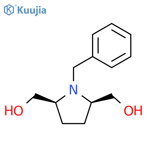 2,5-Pyrrolidinedimethanol, 1-(phenylmethyl)-, (2R,5S)-rel- structure