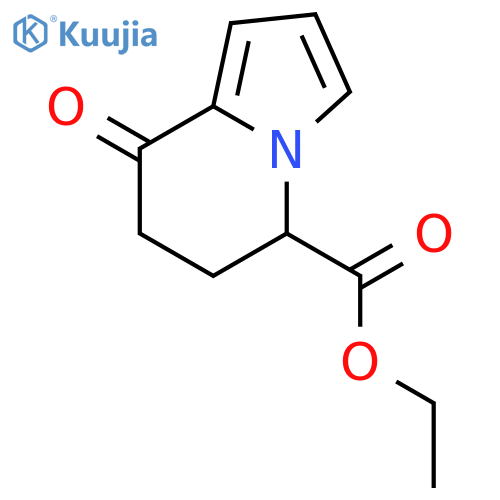 (5R)-5,6,7,8-tetrahydro-8-oxo-5-Indolizinecarboxylic acid ethyl ester structure