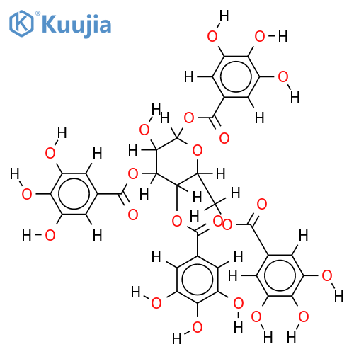 1,3,4,6-tetra-O-gallolyl-beta-D-glucose structure