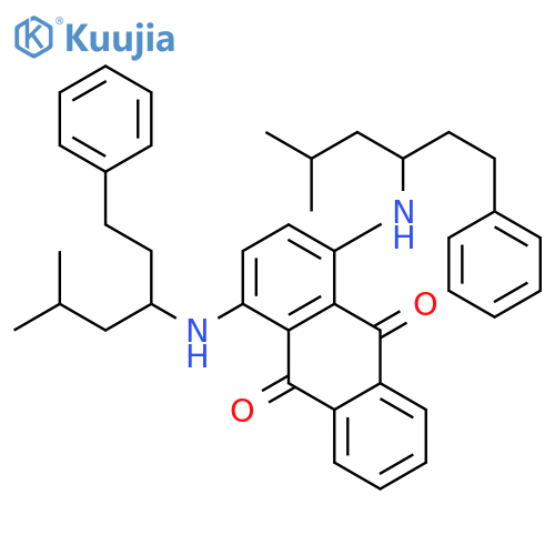 1,4-bis{[3-methyl-1-(2-phenylethyl)butyl]amino}anthracene-9,10-dione structure