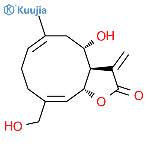 Cyclodeca[b]furan-2(3H)-one,3a,4,5,8,9,11a-hexahydro-4-hydroxy-10-(hydroxymethyl)-6-methyl-3-methylene-,(3aR,4S,6E,10Z,11aR)- structure