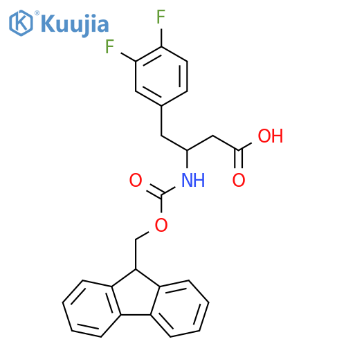 (R)-3-((((9H-Fluoren-9-yl)methoxy)carbonyl)amino)-4-(3,4-difluorophenyl)butanoic acid structure