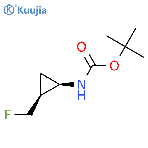 rac-tert-butyl N-(1R,2S)-2-(fluoromethyl)cyclopropylcarbamate structure