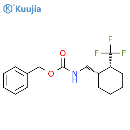rac-benzyl N-{(1R,2S)-2-(trifluoromethyl)cyclohexylmethyl}carbamate structure